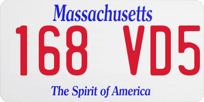 MA license plate 168VD5