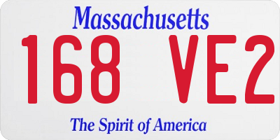 MA license plate 168VE2