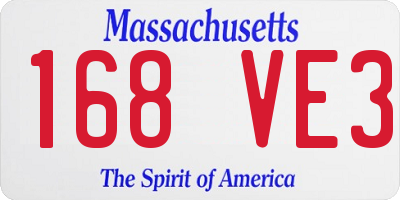 MA license plate 168VE3
