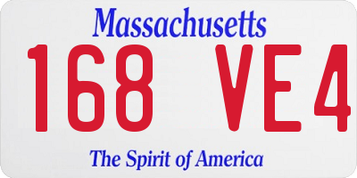 MA license plate 168VE4