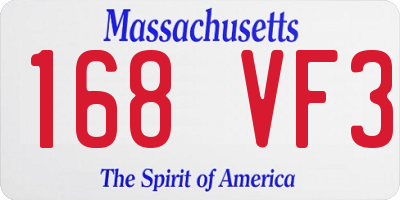 MA license plate 168VF3