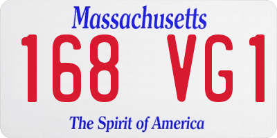 MA license plate 168VG1