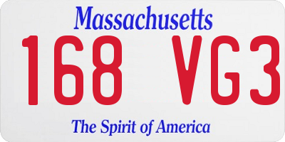 MA license plate 168VG3
