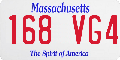 MA license plate 168VG4