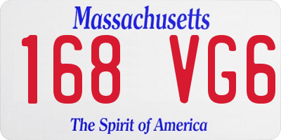 MA license plate 168VG6
