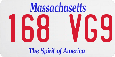 MA license plate 168VG9
