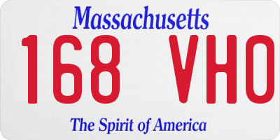 MA license plate 168VH0