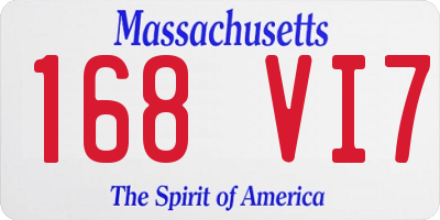 MA license plate 168VI7