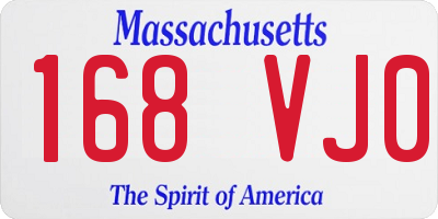 MA license plate 168VJ0