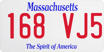 MA license plate 168VJ5