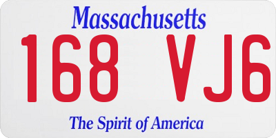 MA license plate 168VJ6