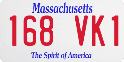MA license plate 168VK1