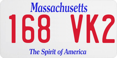 MA license plate 168VK2