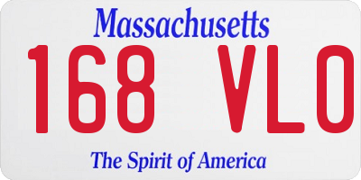 MA license plate 168VL0