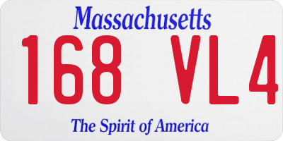 MA license plate 168VL4