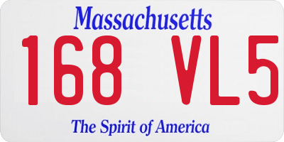 MA license plate 168VL5