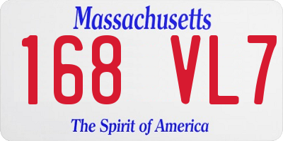 MA license plate 168VL7