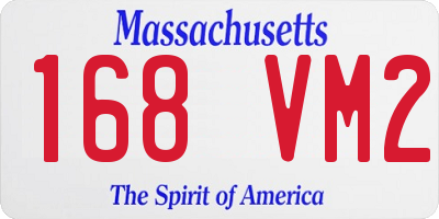 MA license plate 168VM2