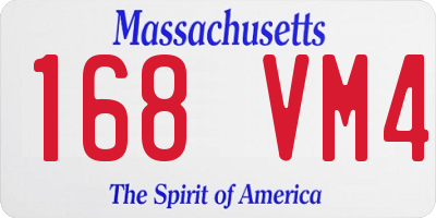 MA license plate 168VM4
