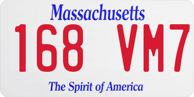 MA license plate 168VM7