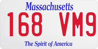 MA license plate 168VM9