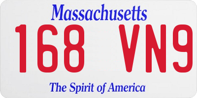 MA license plate 168VN9