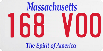 MA license plate 168VO0