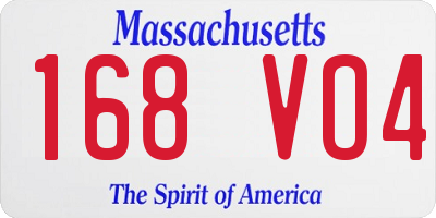 MA license plate 168VO4
