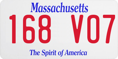 MA license plate 168VO7