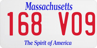 MA license plate 168VO9