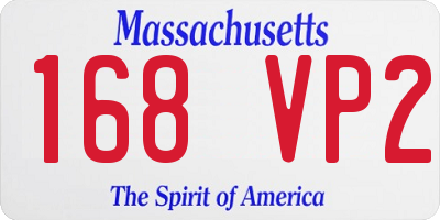 MA license plate 168VP2