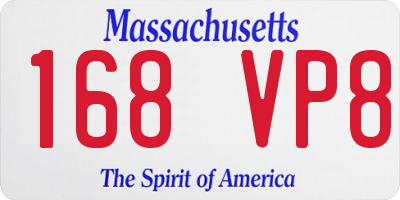 MA license plate 168VP8