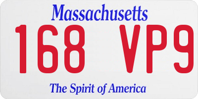 MA license plate 168VP9