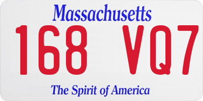MA license plate 168VQ7