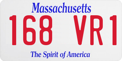 MA license plate 168VR1