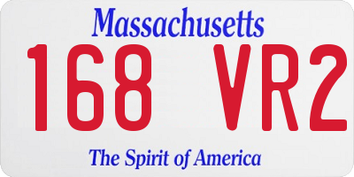 MA license plate 168VR2