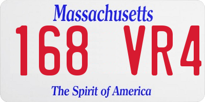 MA license plate 168VR4