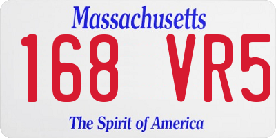 MA license plate 168VR5