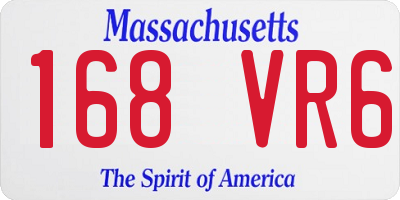 MA license plate 168VR6