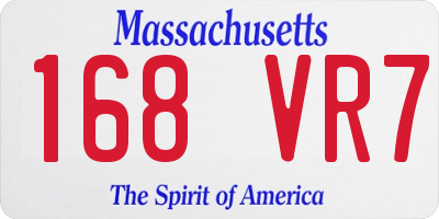 MA license plate 168VR7