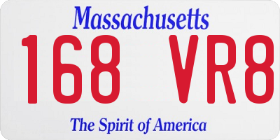 MA license plate 168VR8