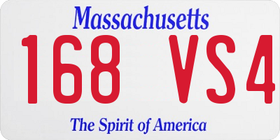 MA license plate 168VS4
