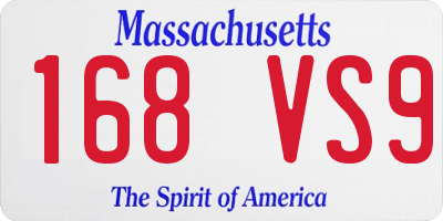 MA license plate 168VS9