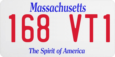 MA license plate 168VT1
