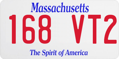 MA license plate 168VT2