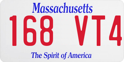 MA license plate 168VT4