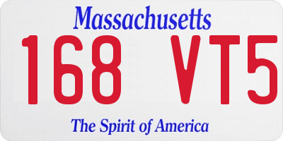 MA license plate 168VT5