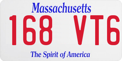 MA license plate 168VT6