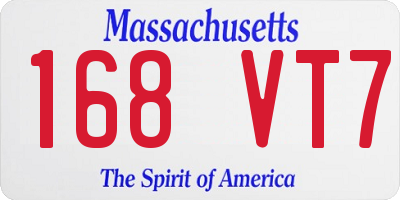 MA license plate 168VT7