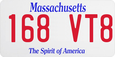 MA license plate 168VT8